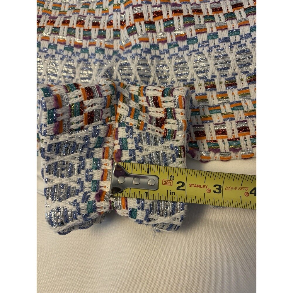RAMY BROOK Bentley Multicolor Metallic Tweed Shorts 8 High Rise  Fringe Side Zip - Picture 13 of 16